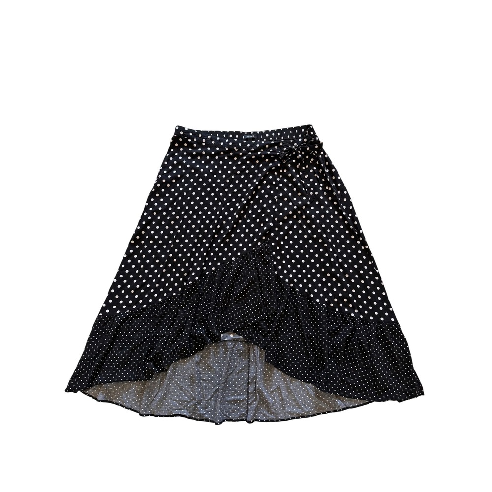 Torrid Polka Dot High Low Wrap Ruffle Skirt Plus 4X Black White Mixed Print Maxi